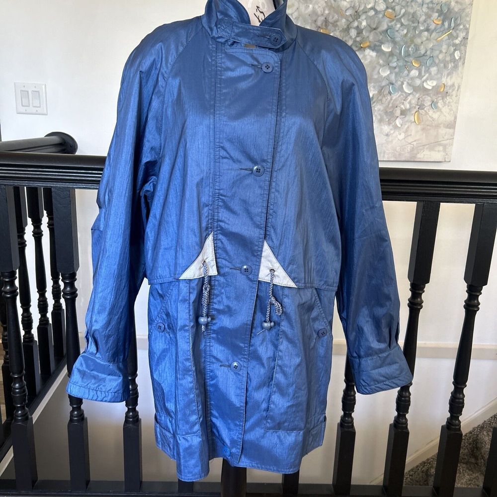 Forecaster Of Boston Womens Jacket Windbreaker‎ Blue Lightweight Long Full Zip M